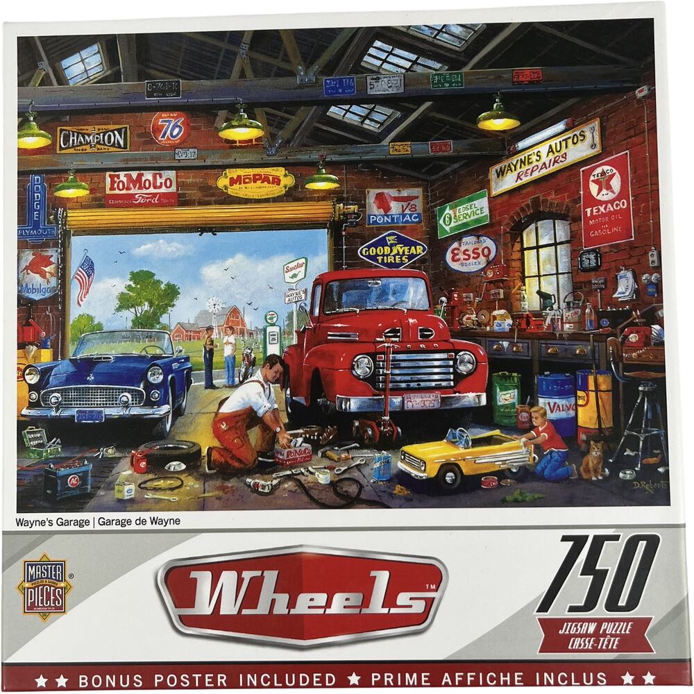 MasterPieces Wheels Collectors Garage 750 Piece Puzzle NIB